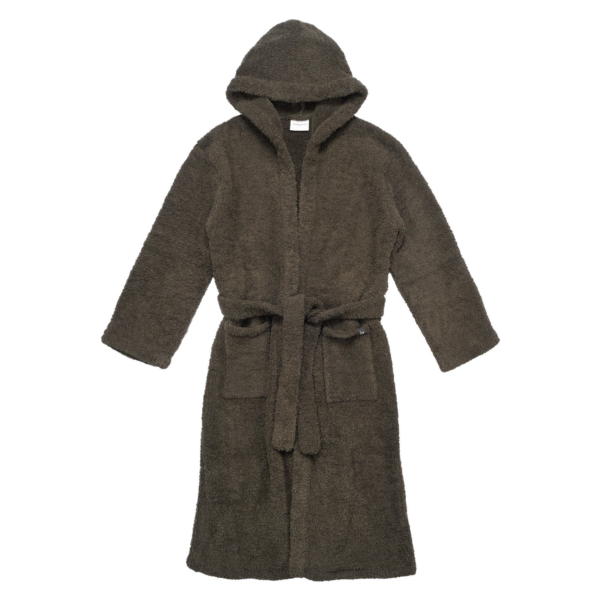 Kashwére Adult Robes - Signature Hooded - Chenilla Classic in Dark Olive 
