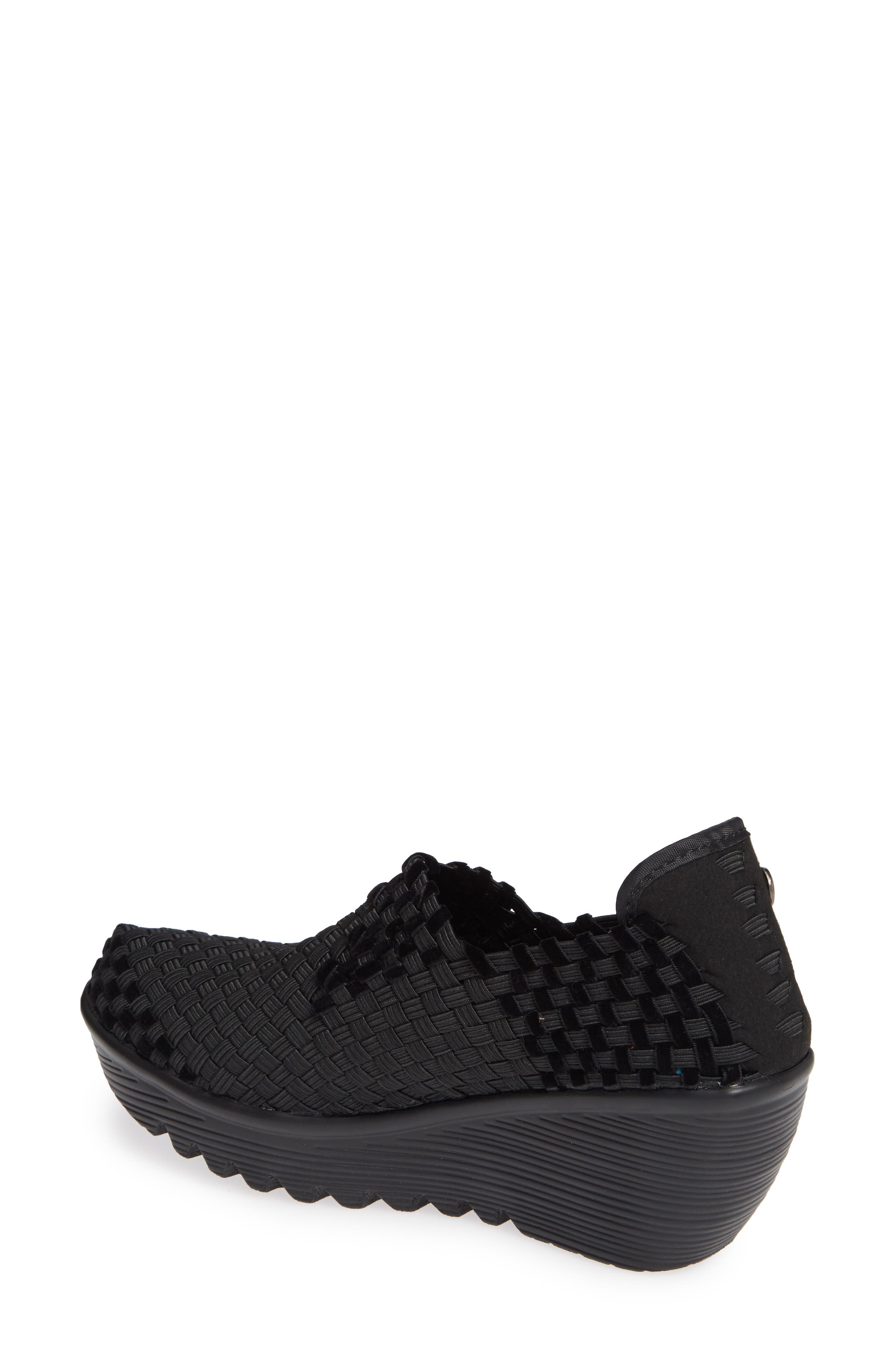 'Gem' Wedge, Alternate, color, BLACK/ BLACK VELVET FABRIC
