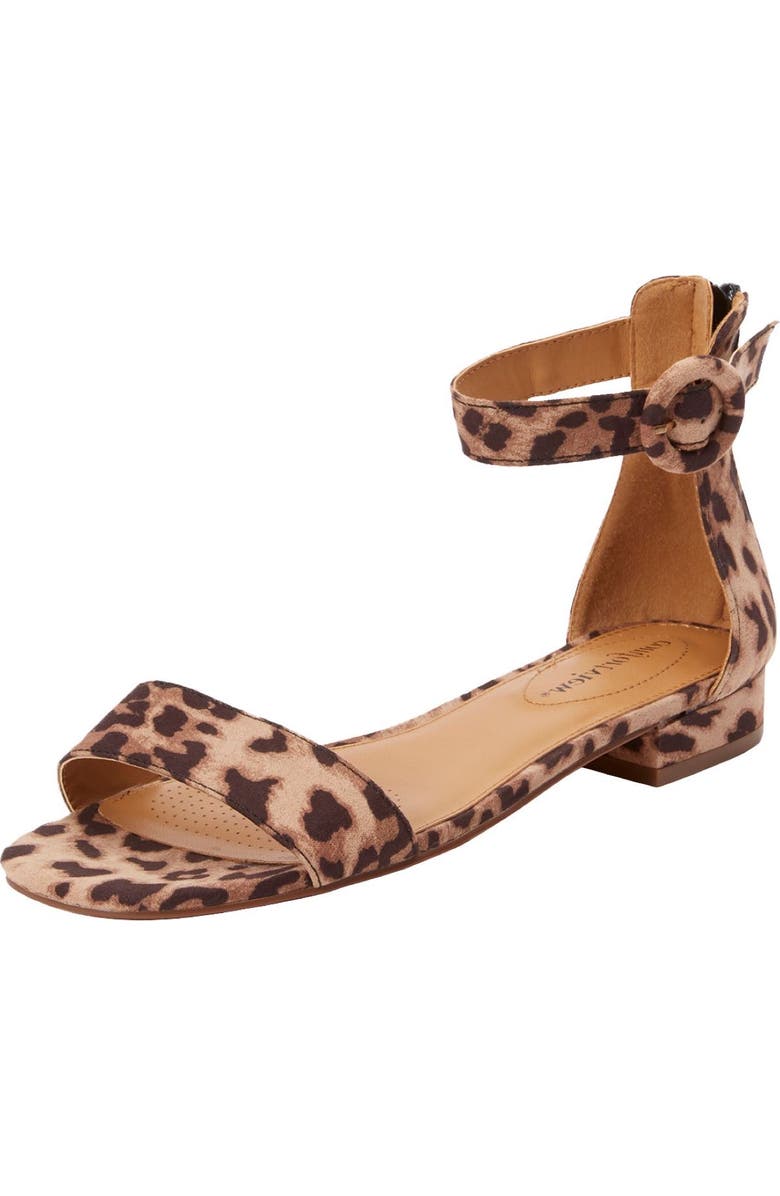 Comfortview The Alora Patterned Sandal, Main, color, Leopard
