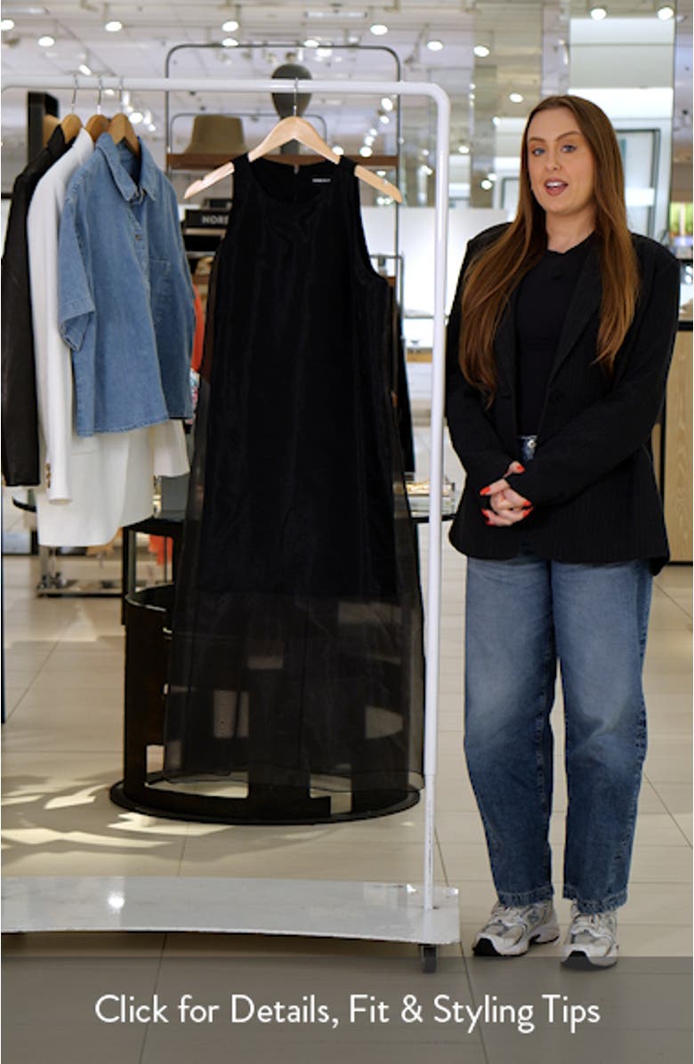 Sheer Organza Overlay Midi Dress, sales video thumbnail