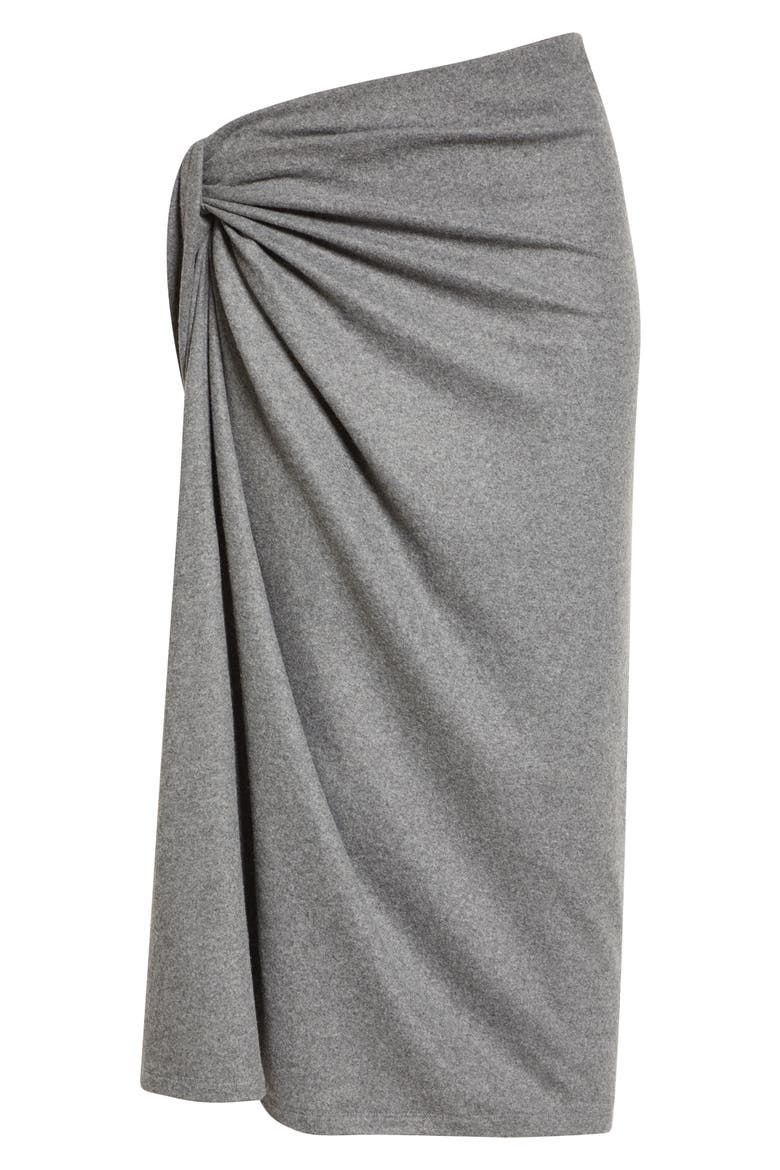 Jeldia Twisted Front Midi Skirt, Alternate, color, GREY