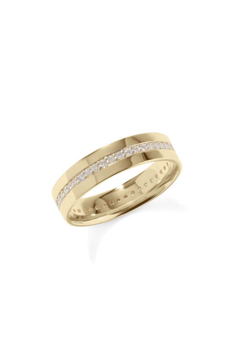 Vanity 14K Gold Single Row Diamond Band Ring