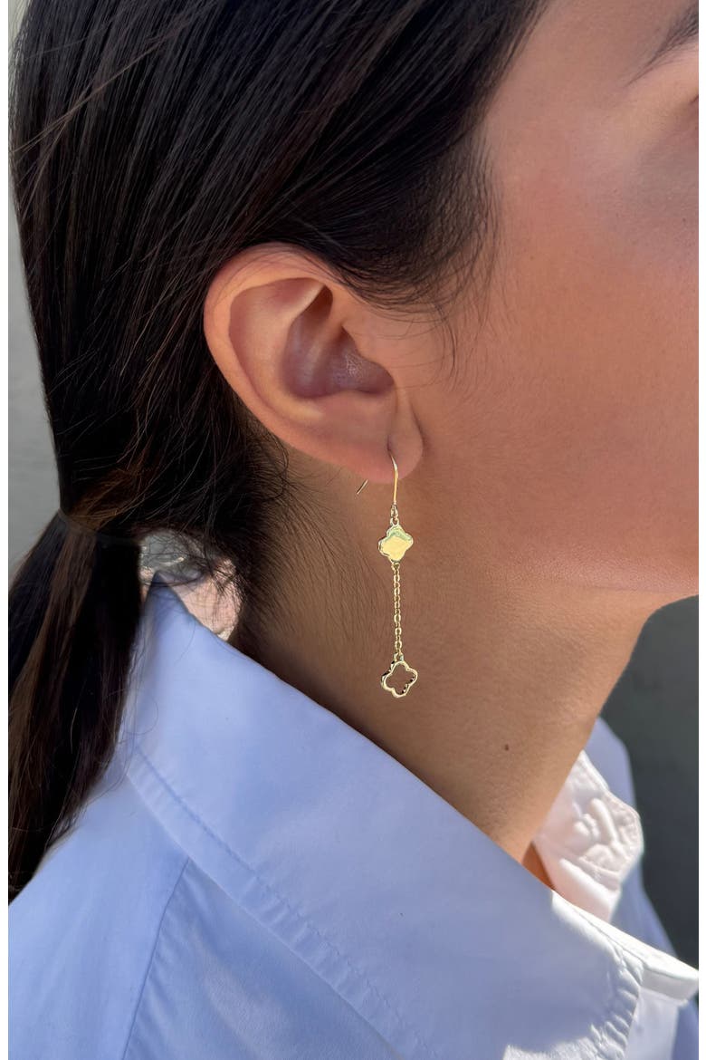 Clover Drop Earrings, Alternate, color, GOLD