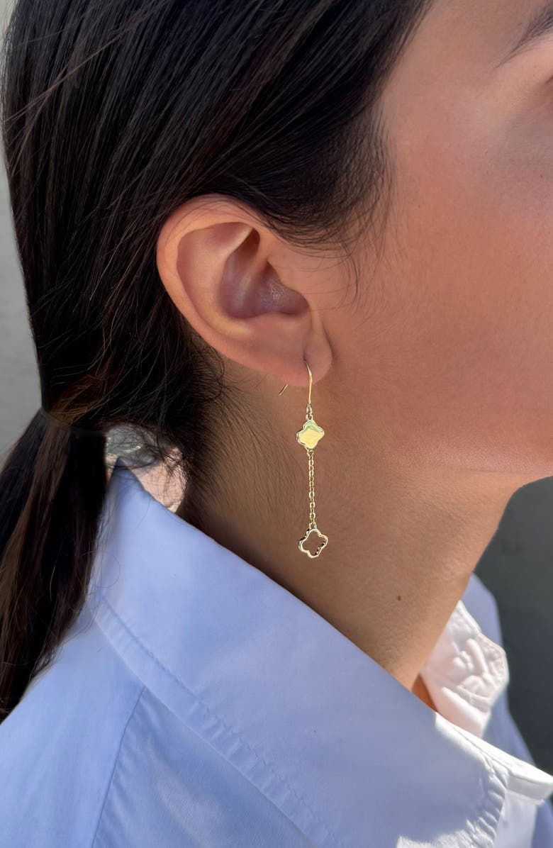 Adornia Clover Drop Earrings, Alternate, color, Gold