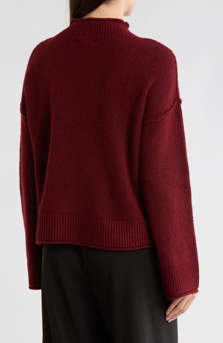 MAX STUDIO Exposed Seam Turtleneck Sweater, Alternate, color, Chestnut