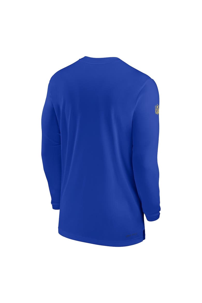 Men's Nike Royal Los Angeles Rams Sideline Coach Performance Long Sleeve T-Shirt, Alternate, color, Royal