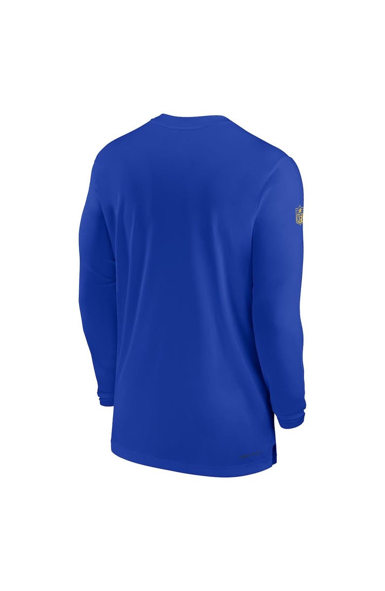 Nike Men's Nike Royal Los Angeles Rams Sideline Coach Performance Long Sleeve T-Shirt, Alternate, color, Royal