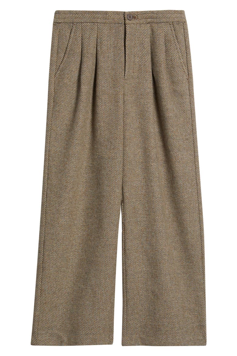 Chevron Wool Blend Pants, Alternate, color, BRONZE BROWN