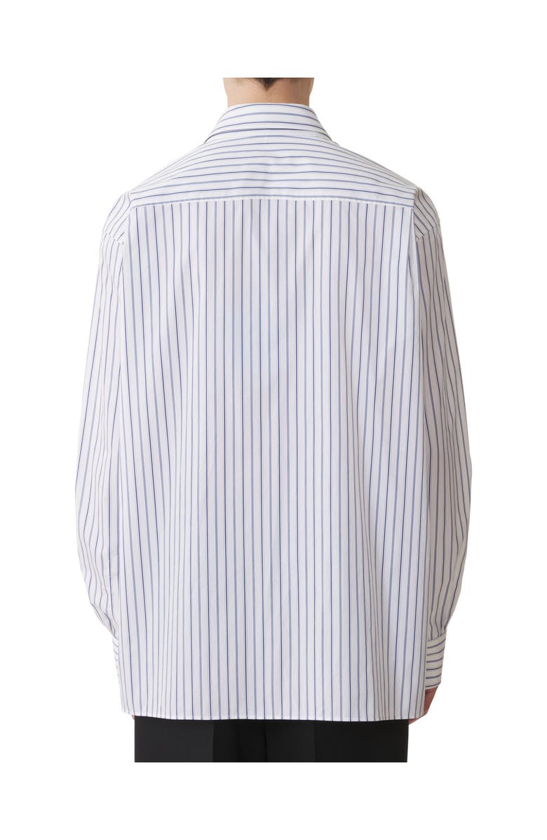 Lanvin Oversized Striped Cotton Poplin Shirt, Alternate, color, White/Black Navy