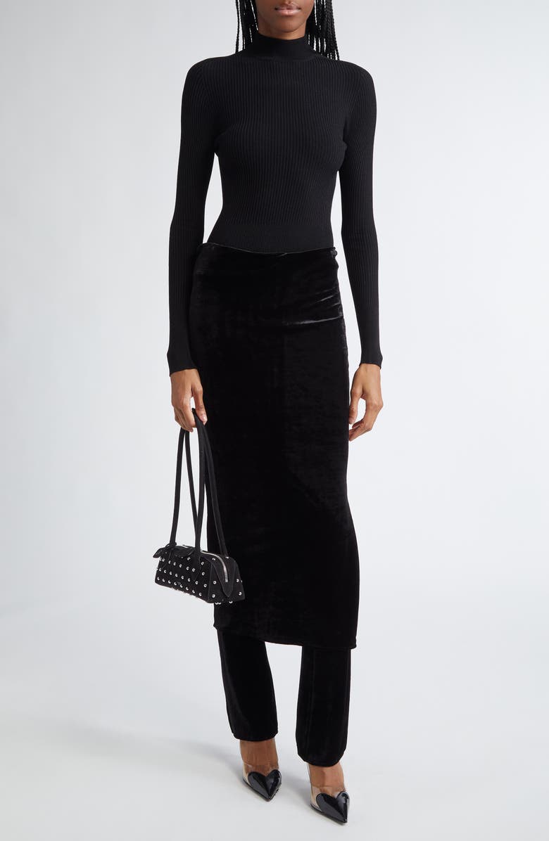 Alaïa Skirt Pants, Alternate, color, Noir Alaia