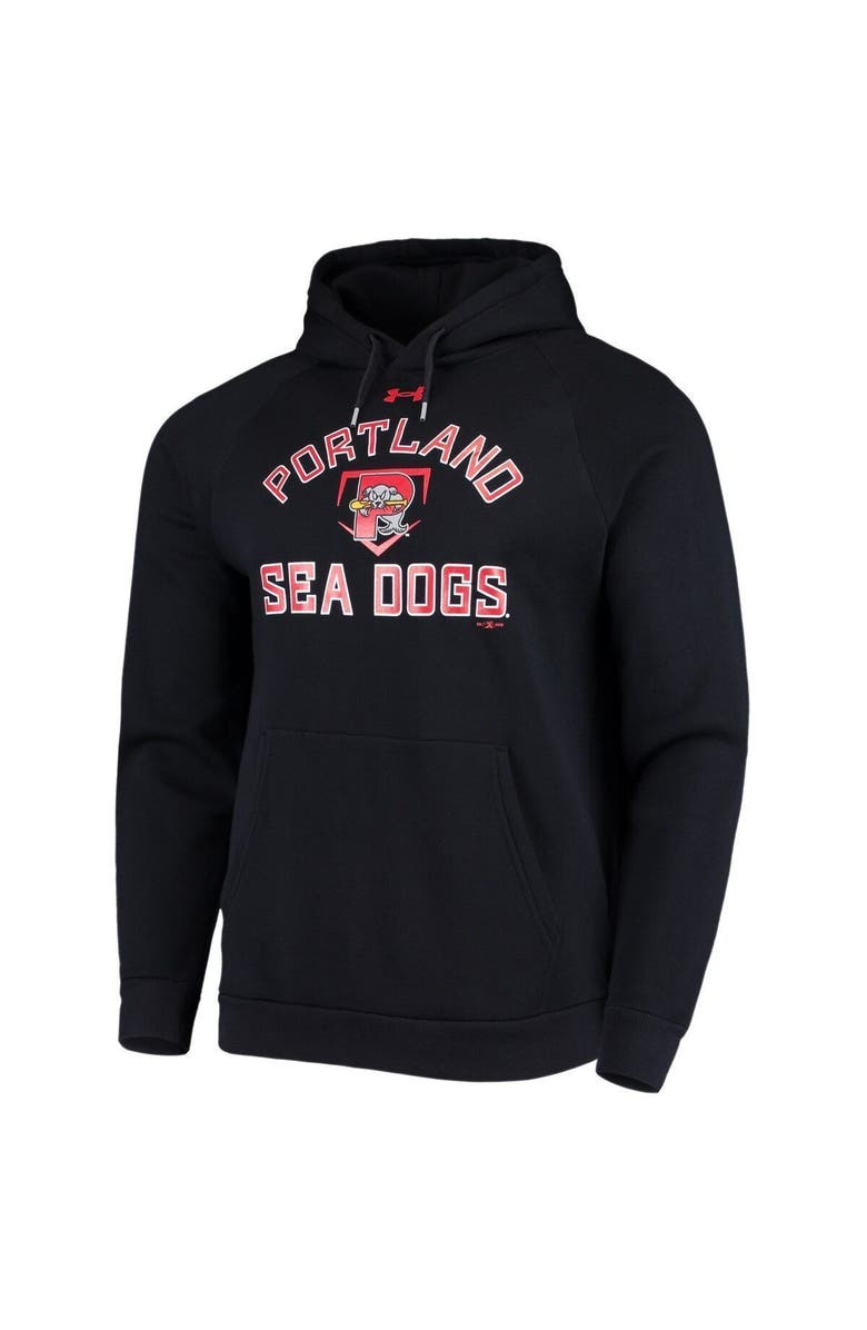 Under Armour Men's Under Armour Black Portland Sea Dogs All Day Raglan Fleece Pullover Hoodie, Alternate, color, 