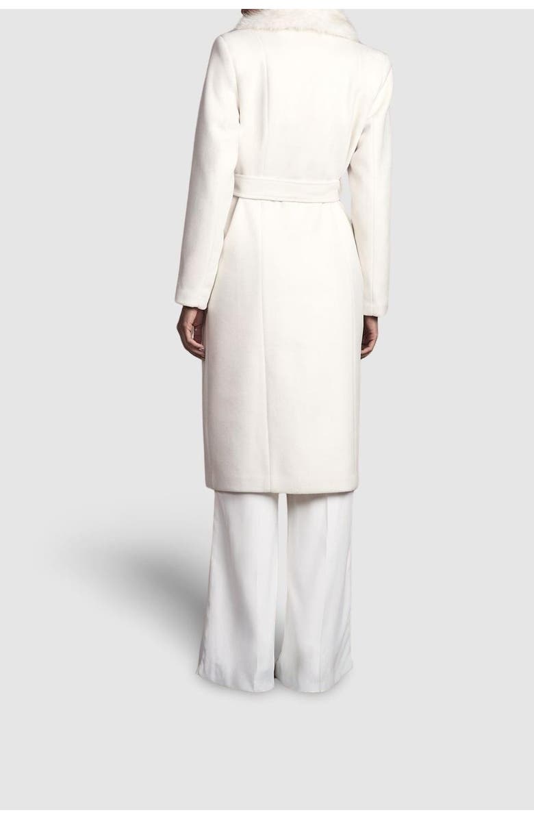 Coast Faux Fur Collar Belted Midi Coat, Alternate, color, 
