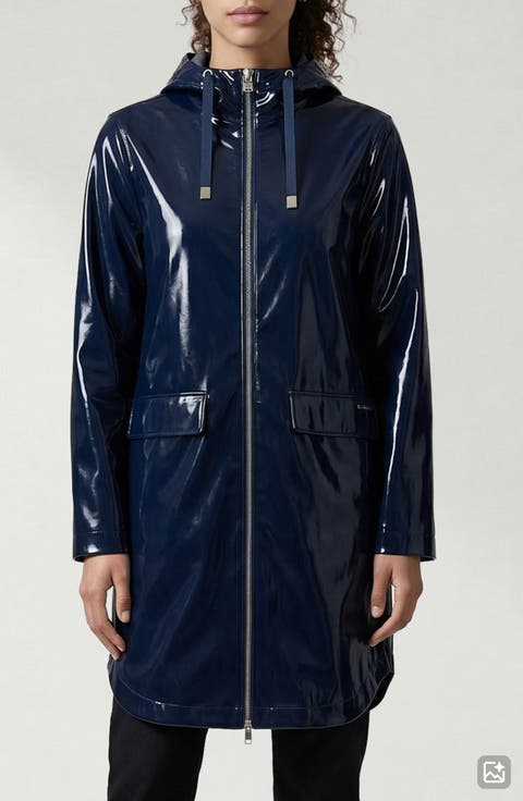 Janae Coated Vinyl Hooded Raincoat