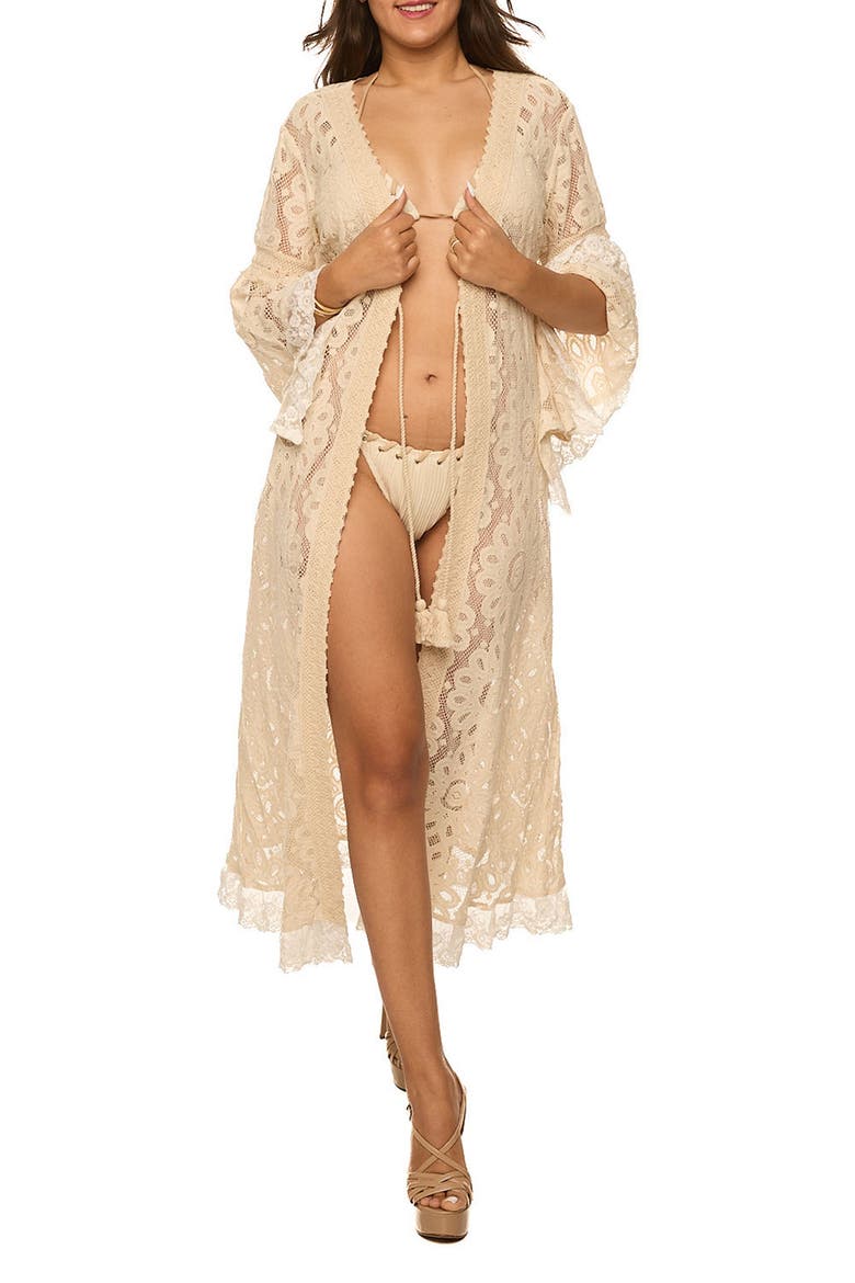 Long Sleeve Lace Duster, Main, color, IVORY