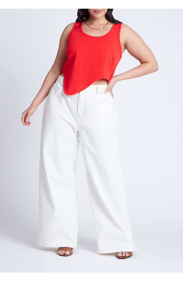 ELOQUII Asym Hem Tank, Alternate, color, High Risk Red