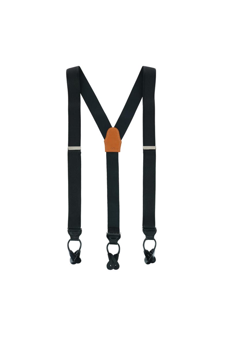 Big & Tall Classic Stretch Button End Suspenders, Alternate, color, Black