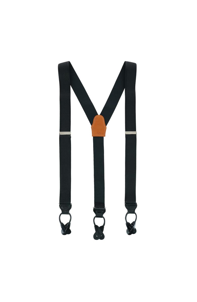 Trafalgar Big & Tall Classic Stretch Button End Suspenders, Alternate, color, Black