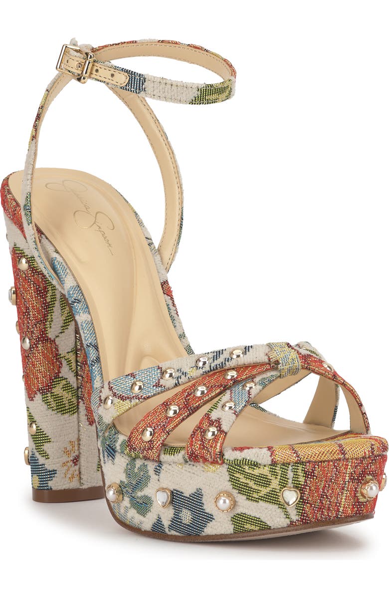 Jessica Simpson Ilaria 2 Ankle Strap Platform Sandal, Main, color, Cream Multi