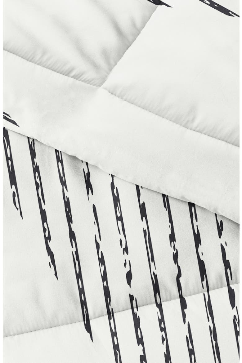 Premium Ultra Soft Diamond Stripe Down-Alternative Comforter Set, Alternate, color, GREY