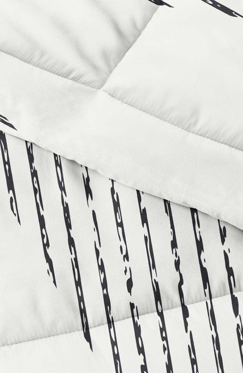 HOMESPUN Premium Ultra Soft Diamond Stripe Down-Alternative Comforter Set, Alternate, color, Grey