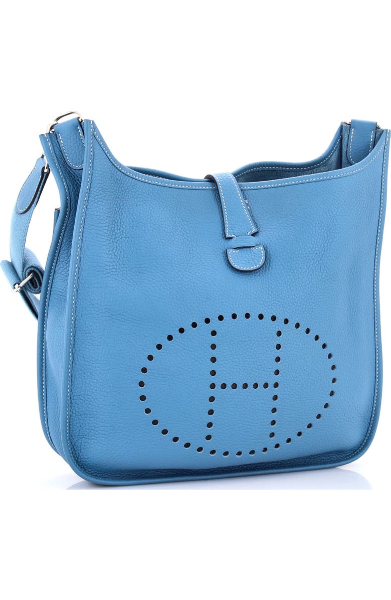 Pre-Owned Hermes Evelyne Bag Gen III Clemence GM, Alternate, color, Bleu Jean