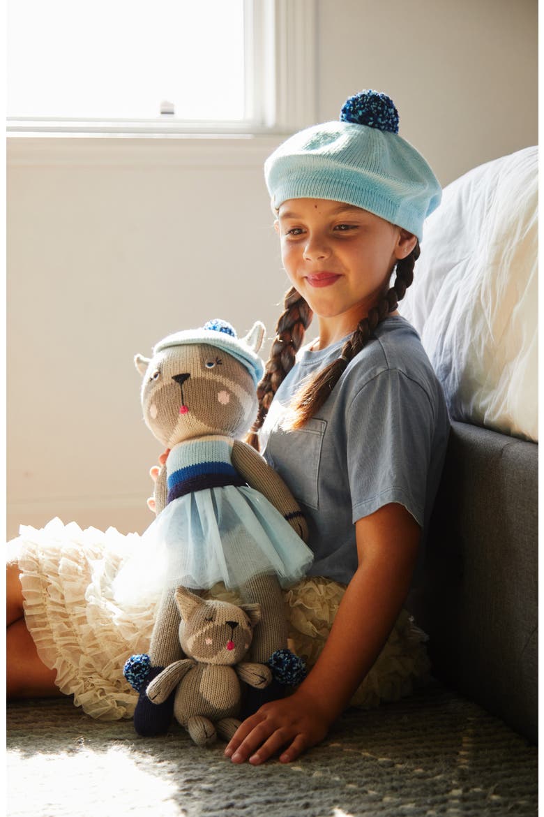 Oli Blu Frenchie Cotton Stuffed Animal & Hat Set, Alternate, color, GREY