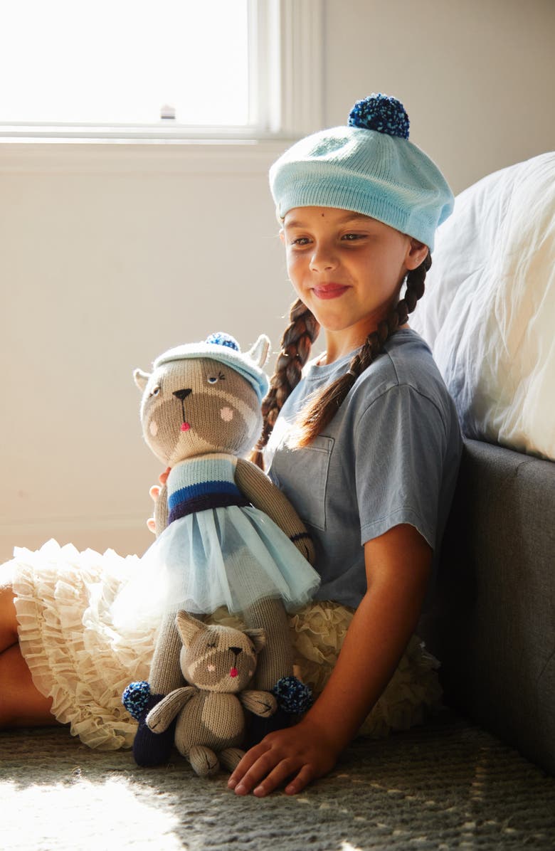 reD & oLive Oli Blu Frenchie Cotton Stuffed Animal & Hat Set, Alternate, color, Grey