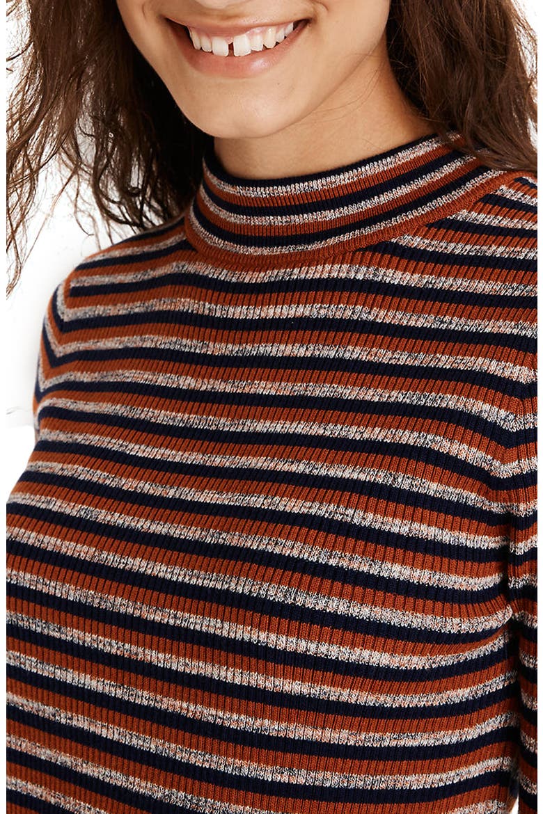 Dalston Stripe Mock Neck Sweater, Alternate, color, MAPLE GLOW