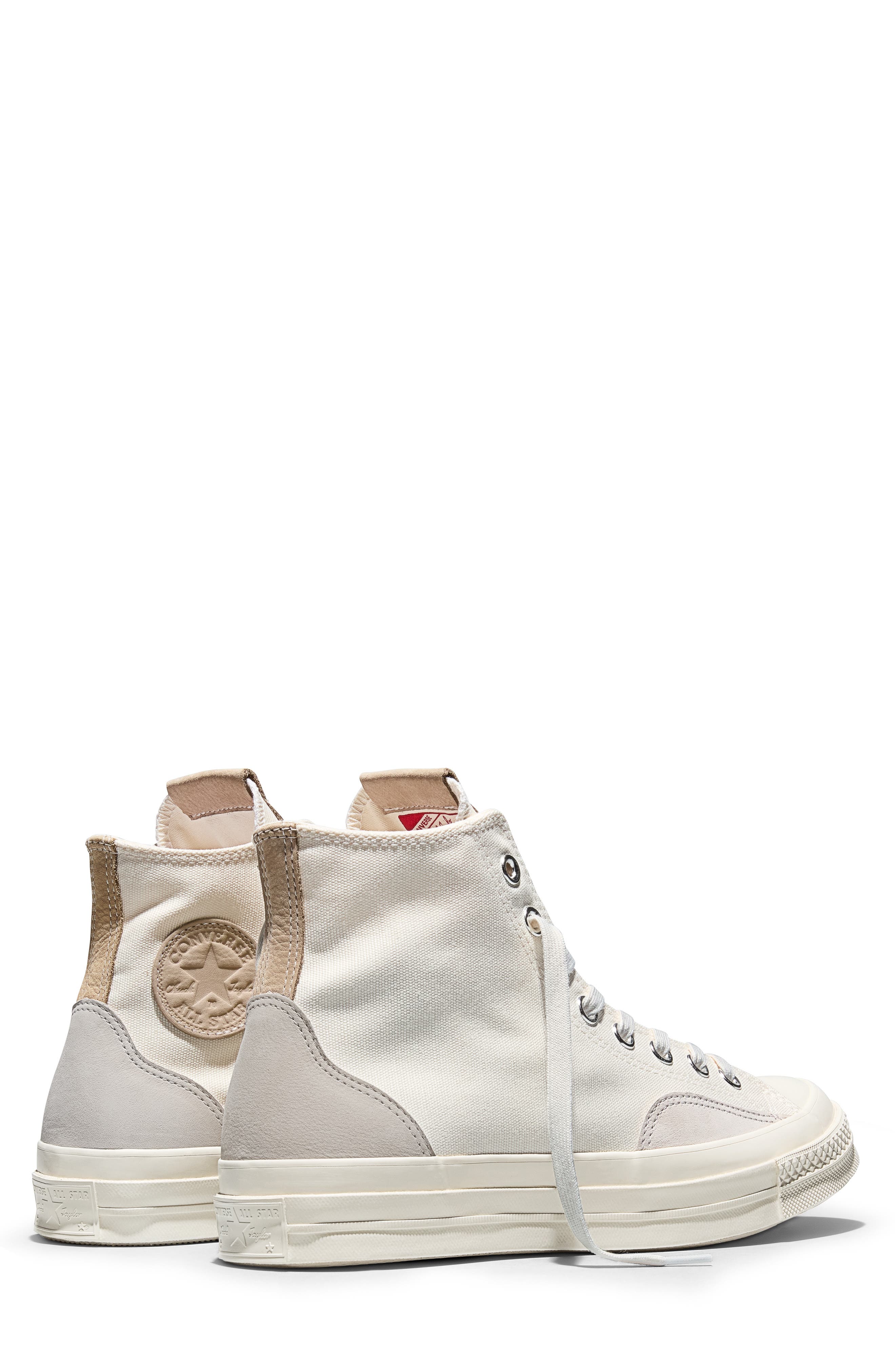 Converse Chuck 70 Canvas & Suede High Top Sneaker, Alternate, color, Vintage White/ Egret/ Papyrus