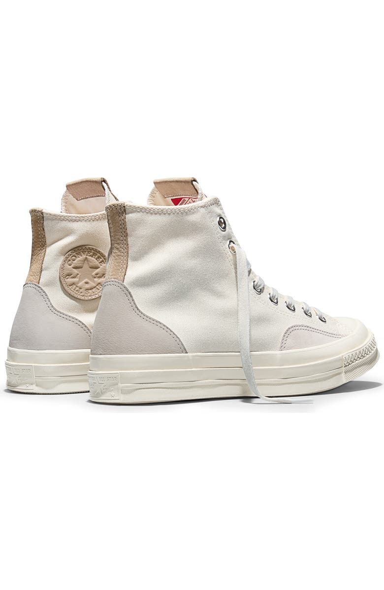 Converse Chuck 70 Canvas & Suede High Top Sneaker, Alternate, color, Vintage White/ Egret/ Papyrus