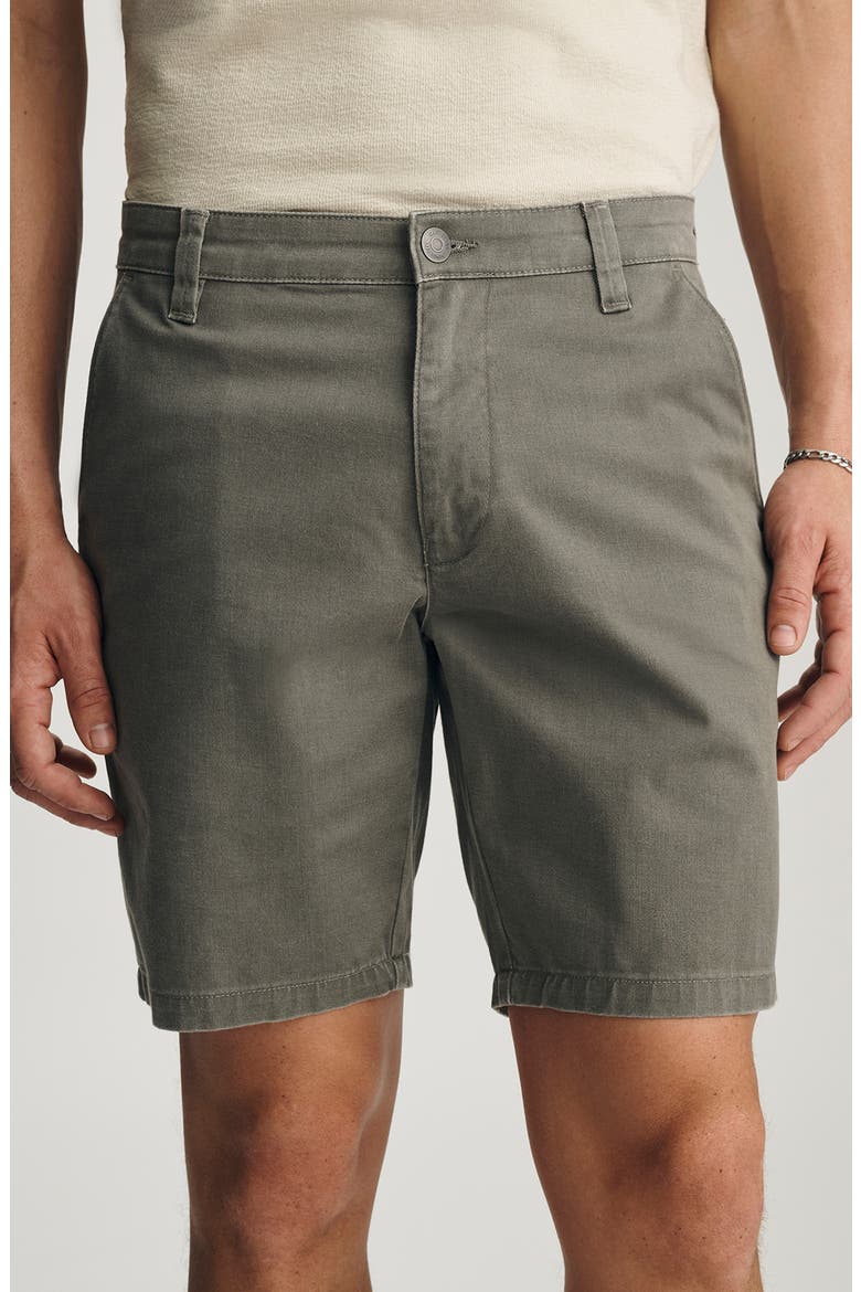 Noah Flat Front Stretch Twill Shorts, Alternate, color, OLIVE VINTAGE COLORED