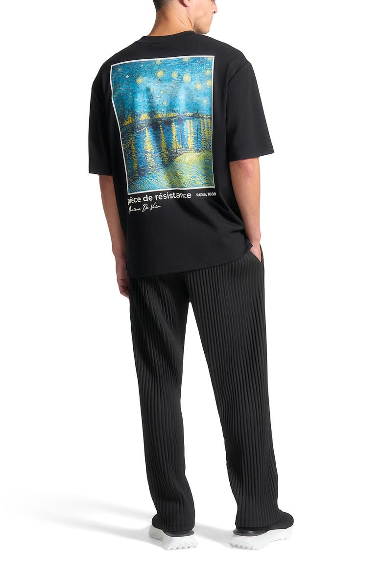Piece De Resistance - Van Gogh Cotton T-Shirt, Alternate, color, Black