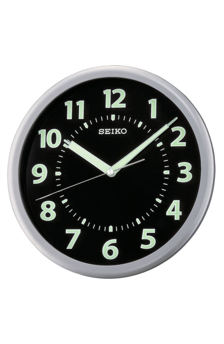 Seiko Luminous Easy Reader Wall Clock, Main, color, Silver