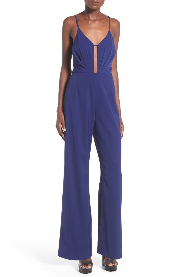 Keyhole Jumpsuit, Main, color, BLUE