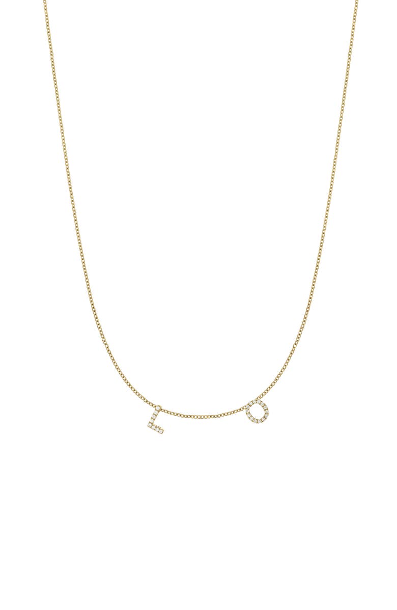 Bony Levy Classic Initial Personalized Diamond Charm Necklace, Main, color, 18K Yellow Gold - 2 Charms