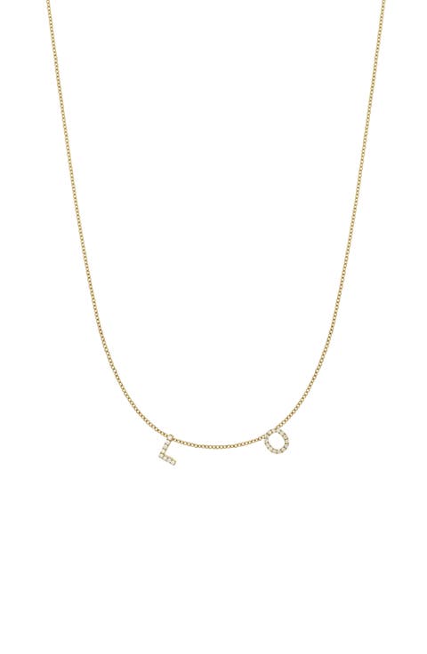 Classic Initial Personalized Diamond Charm Necklace (Nordstrom Exclusive)