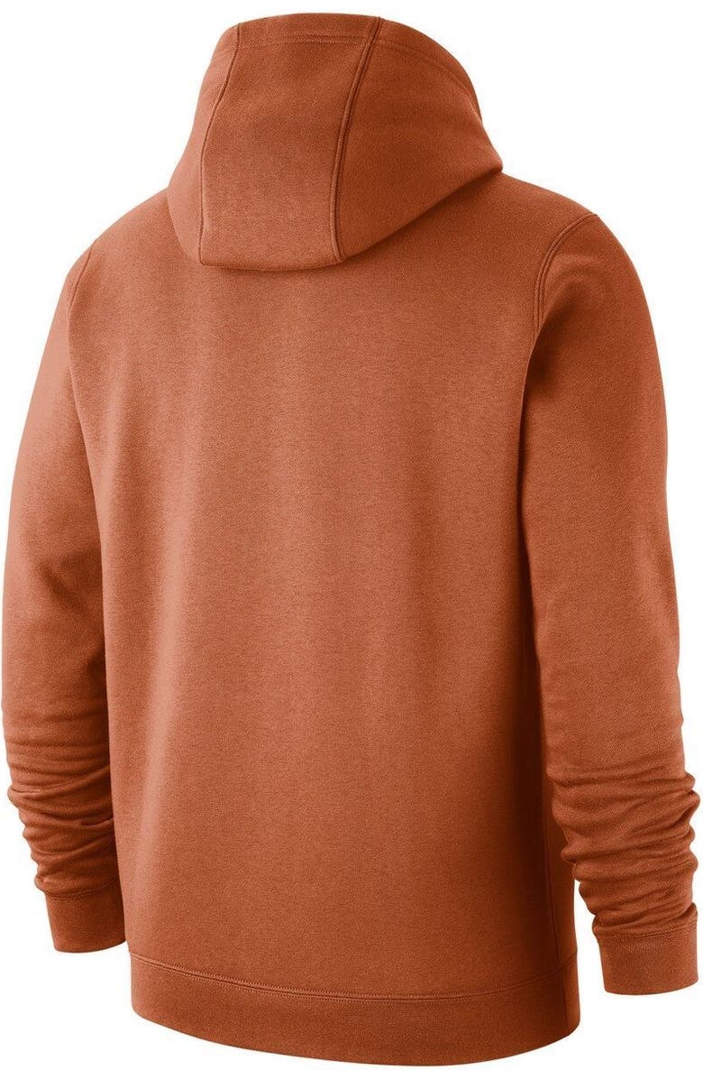 Nike Men's Nike Texas Orange Texas Longhorns Logo Club Fleece Pullover Hoodie, Alternate, color,