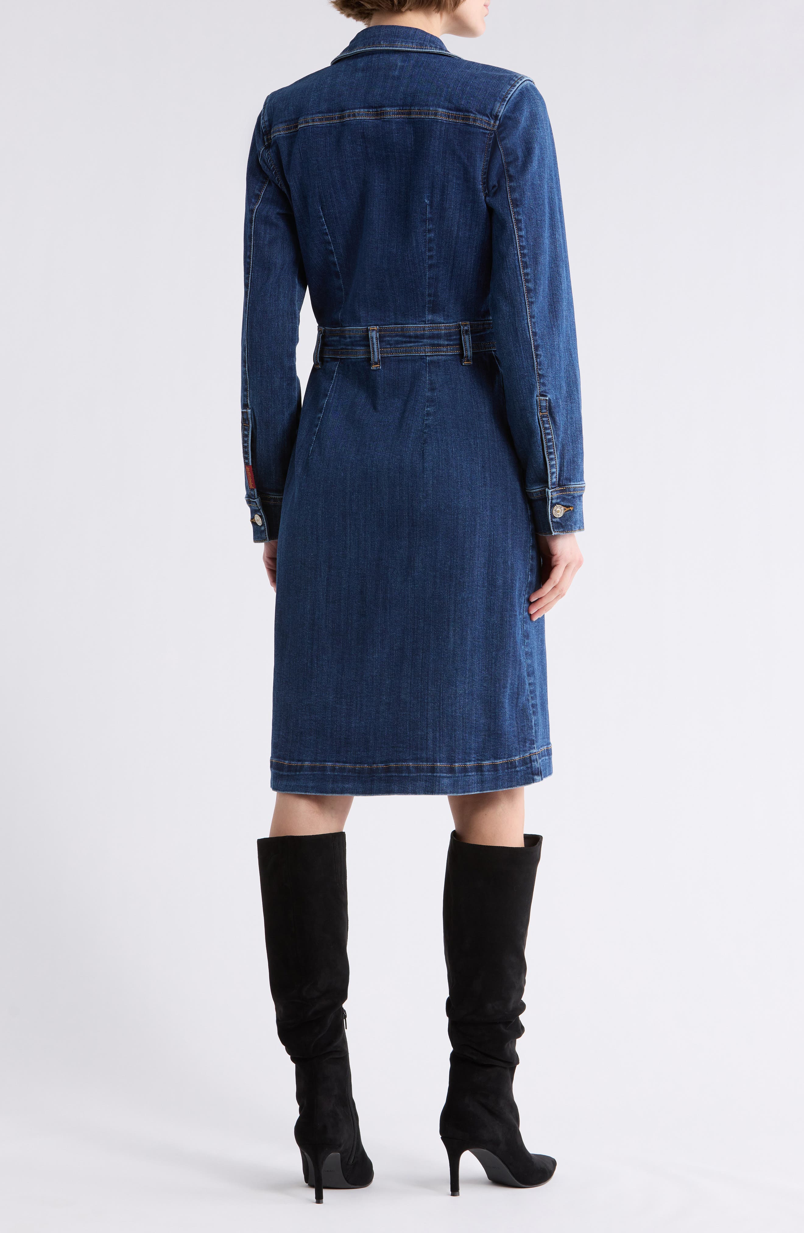 7 for all mankind red denim dress Denim midi dress in blue - 7 For All Mankind