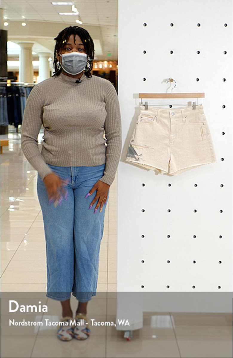 Alexxis High Waist Cutoff Denim Shorts, sales video thumbnail