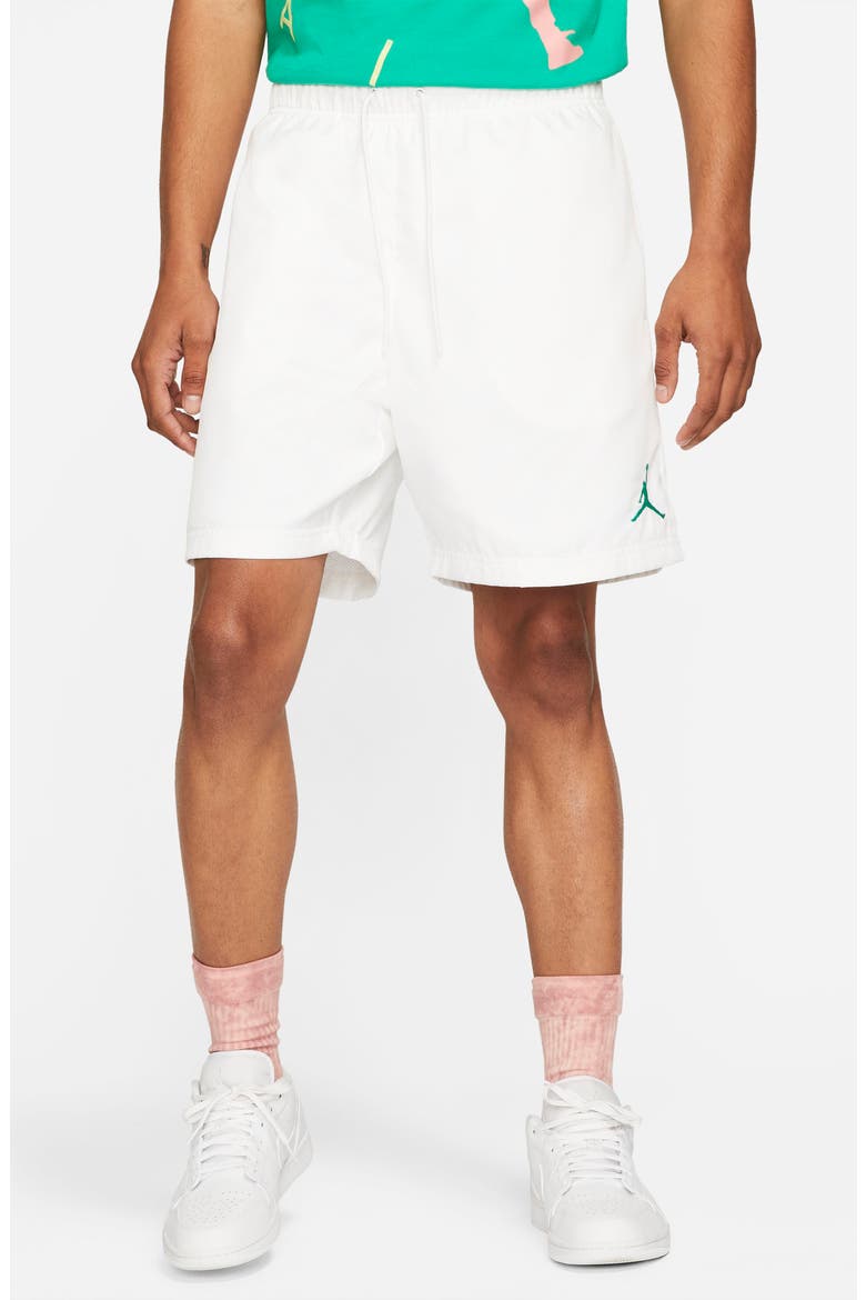 Jumpman Poolside Shorts, Alternate, color, WHITE/ BLACK