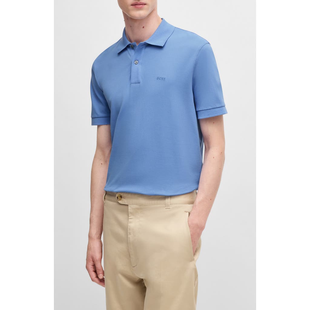 Hugo Boss Boss Pallas Cotton Polo In Bright Blue