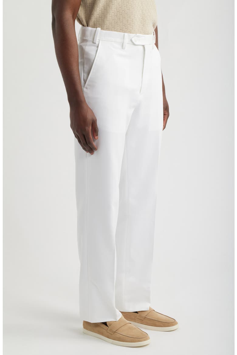 Microfiber Flat Front Pants, Alternate, color, WHITE