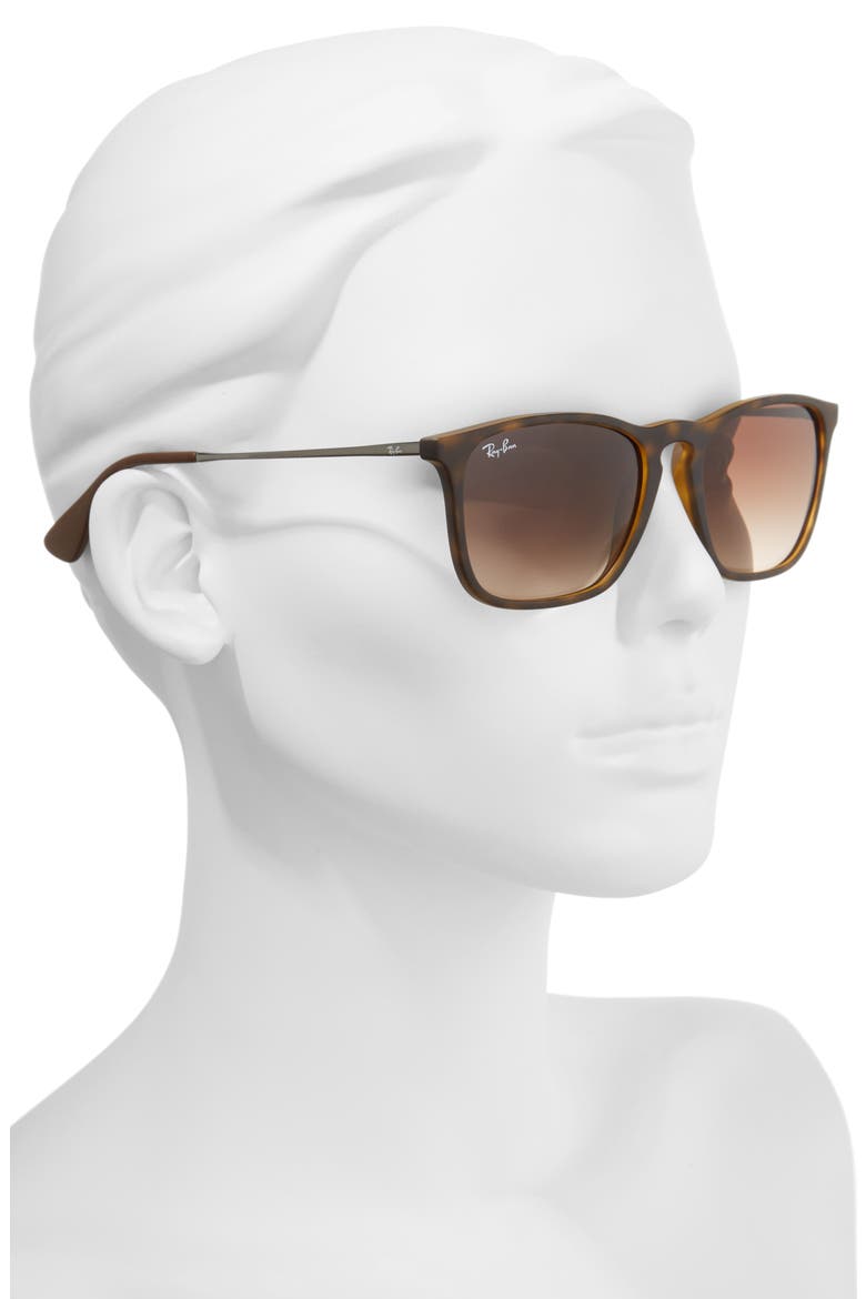 Chris 54mm Gradient Square Sunglasses, Alternate, color, BROWN