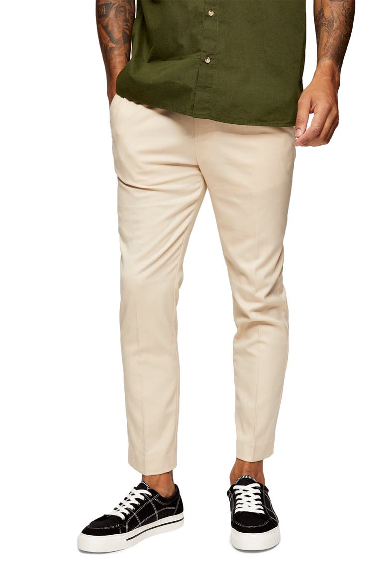Crop Drawstring Pants, Main, color, STONE