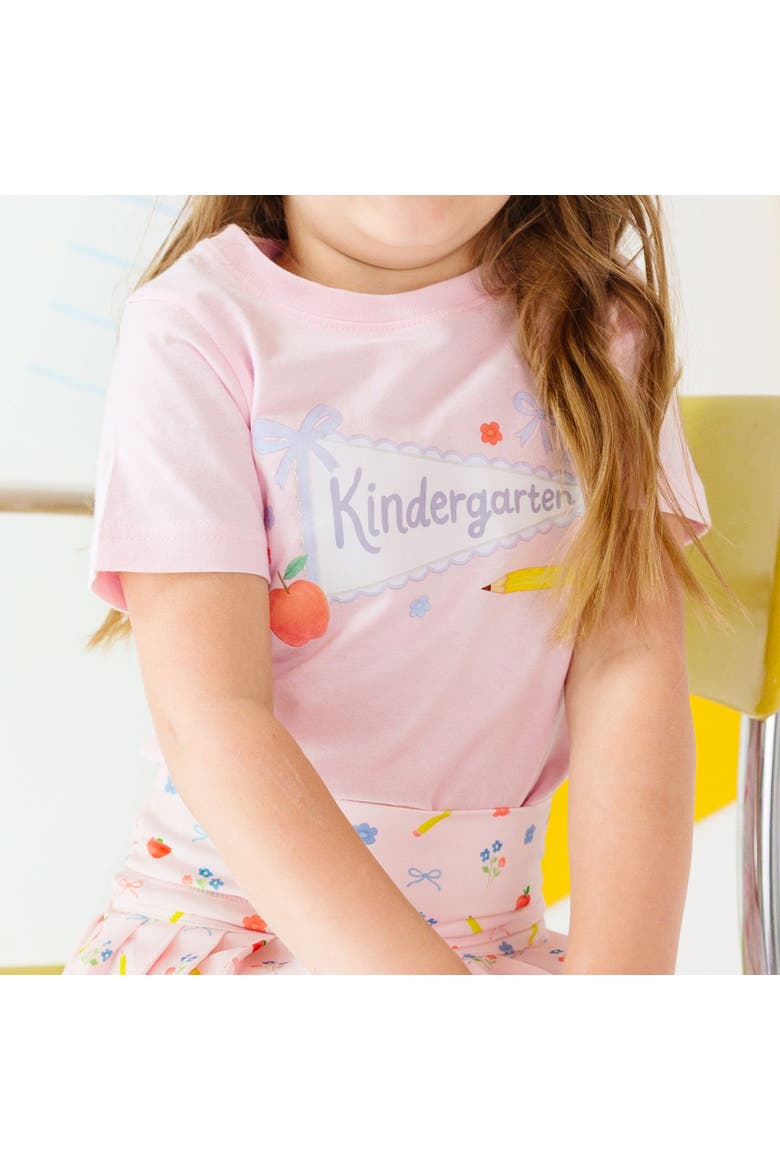 Kindergarten Pennant Short Sleeve T-Shirt, Alternate, color, Ballet Pink