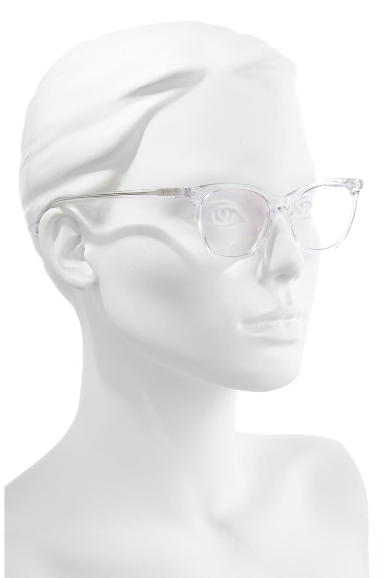 Jade 51mm Blue Light Blocking Cat Eye Glasses, Alternate, color, CLEAR CRYSTAL
