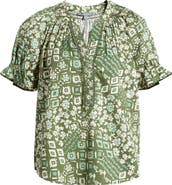 Wit & Wisdom Print Puff Sleeve Top