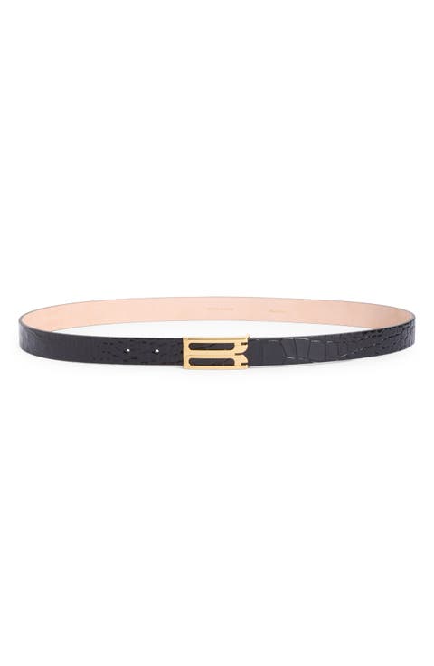 Dorian Croc Embossed Leather Belt