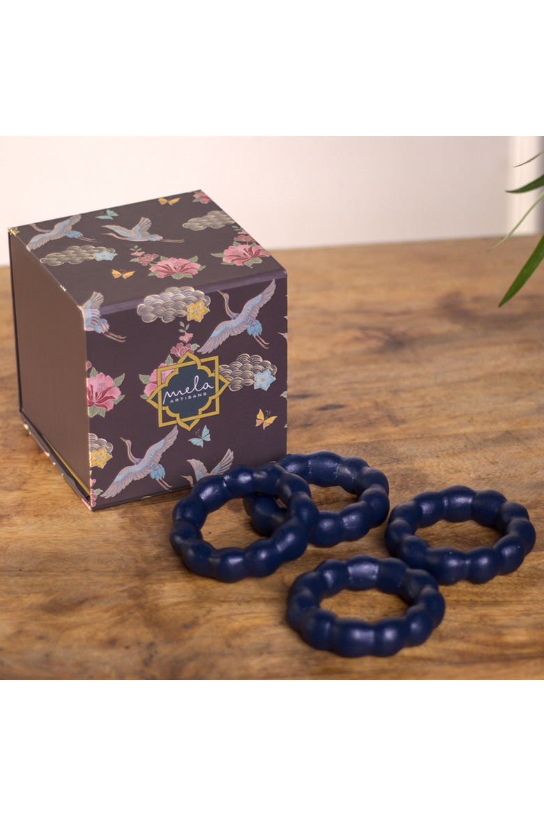 Raatriti Handcrafted Napkin Rings Gift Box Set, Alternate, color, Terracotta