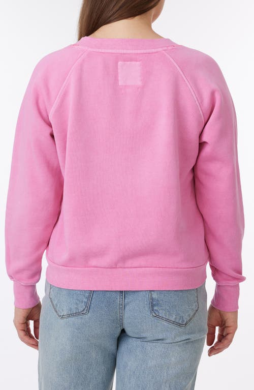 C&c California C & C California Delilah Sunwashed Fleece V-neck Sweatshirt In Aurora Pink